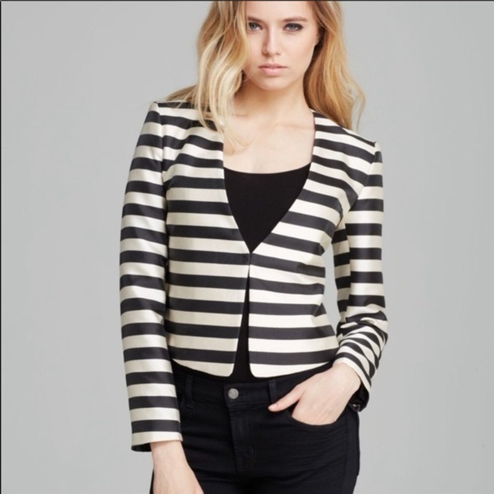 Dolce Vita Anthropologie Blazer Jacket Macyn Striped Open Front Size XS